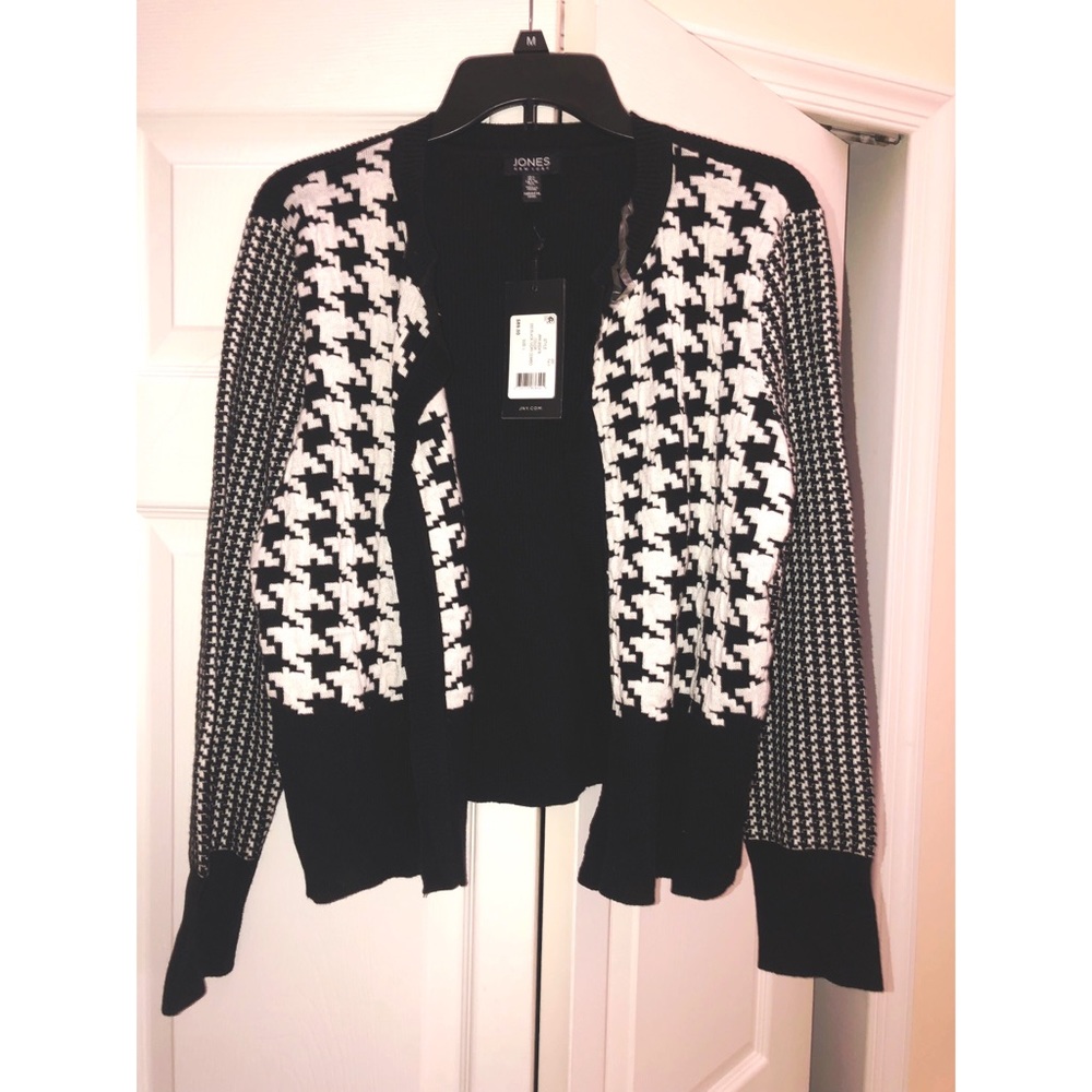Houndstooth Black and White Sweater